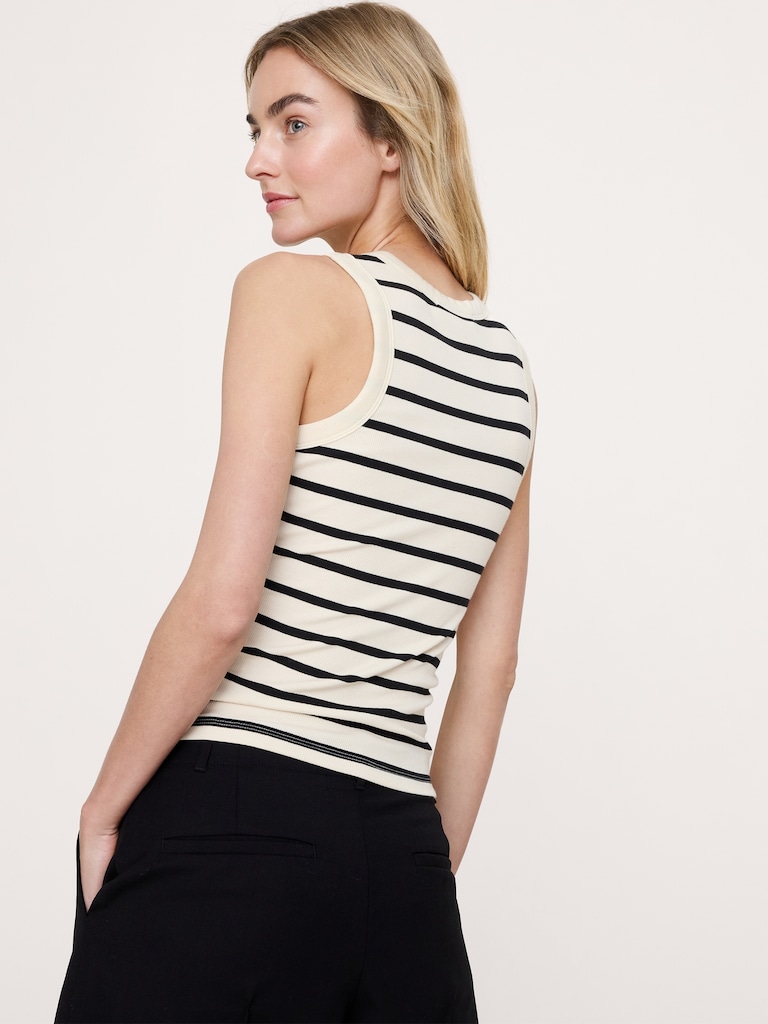 Ribbed Henley Tank
