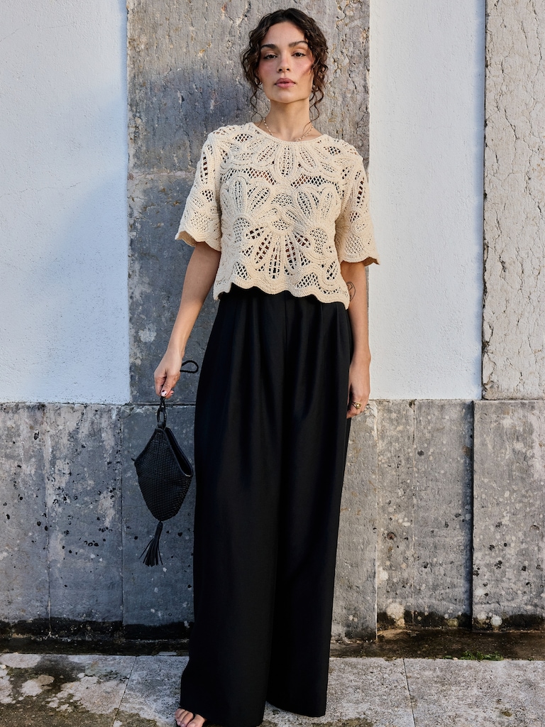 High-Rise Wide-Leg TENCEL™-Nylon Palazzo Pant