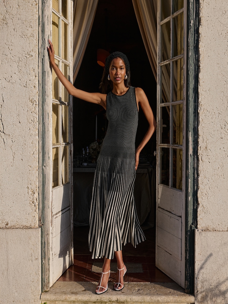 Eyelet Sweater Maxi Dress