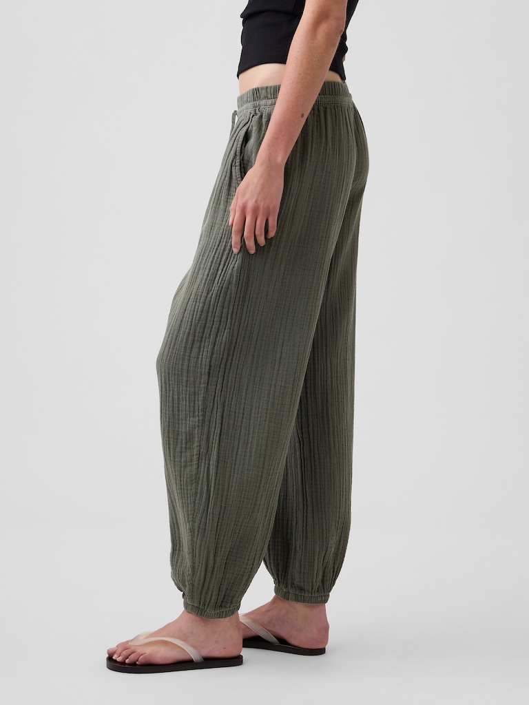 Cotton Gauze Easy Joggers