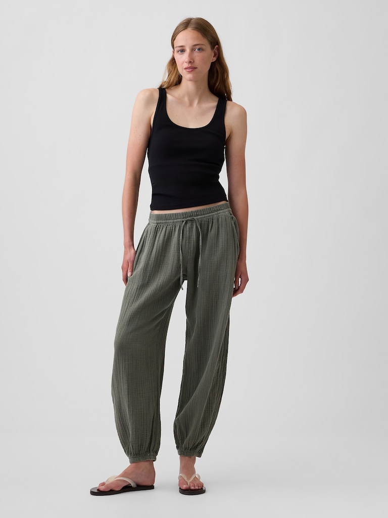 Cotton Gauze Easy Joggers