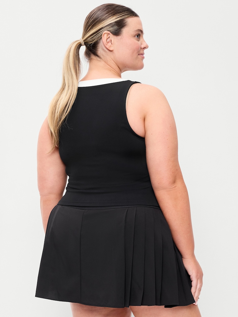 StudioSmooth Cropped Tennis Tank Top