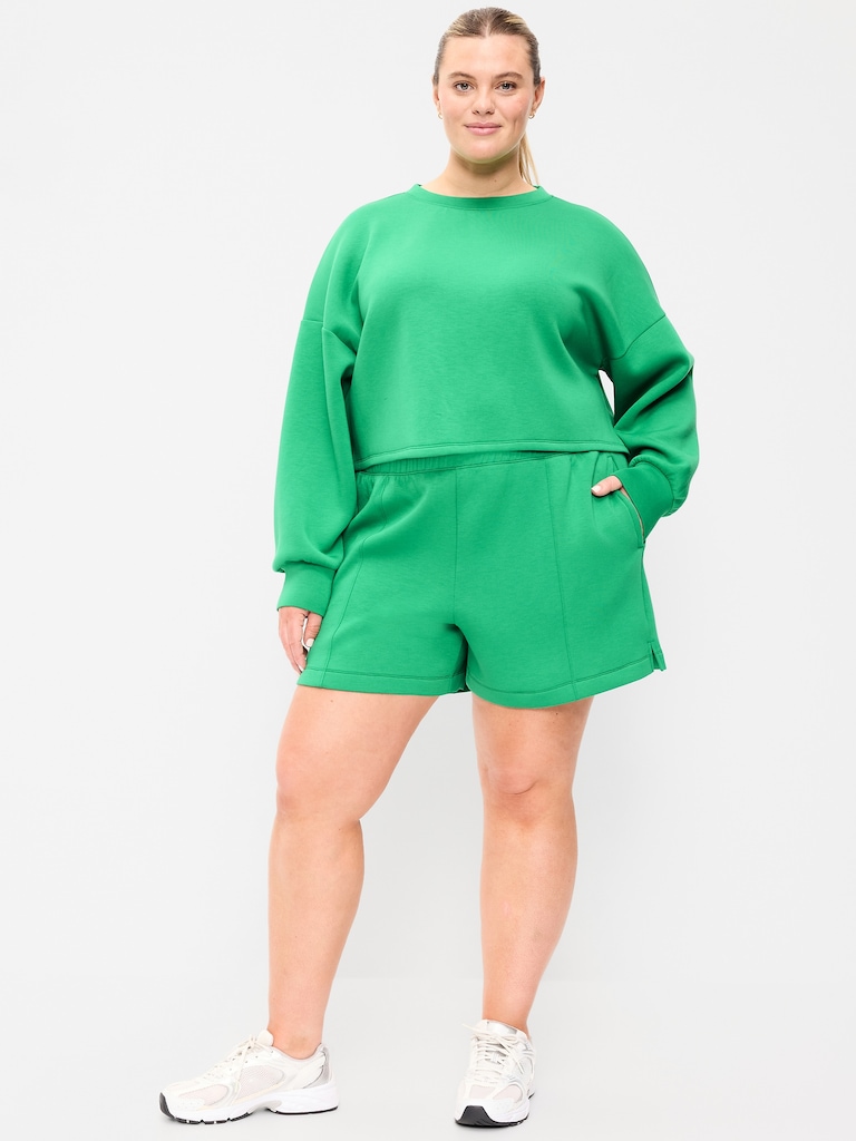 High-Waisted Bounce Fleece Shorts -- 5-inch inseam