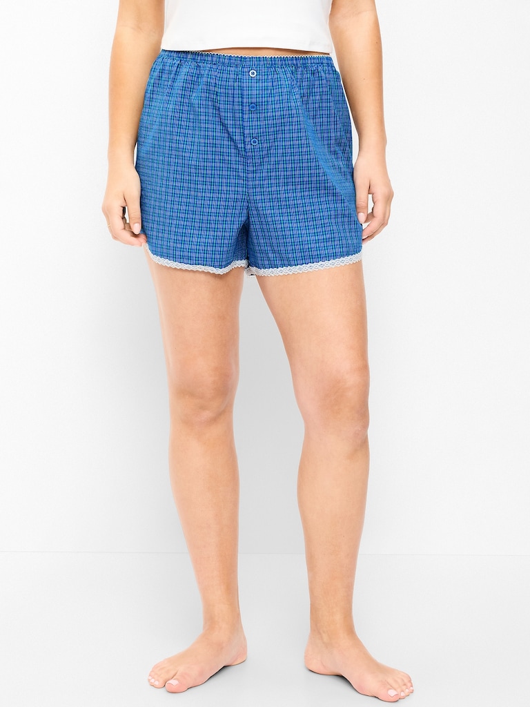 Classic Poplin Boxer Pajama Shorts