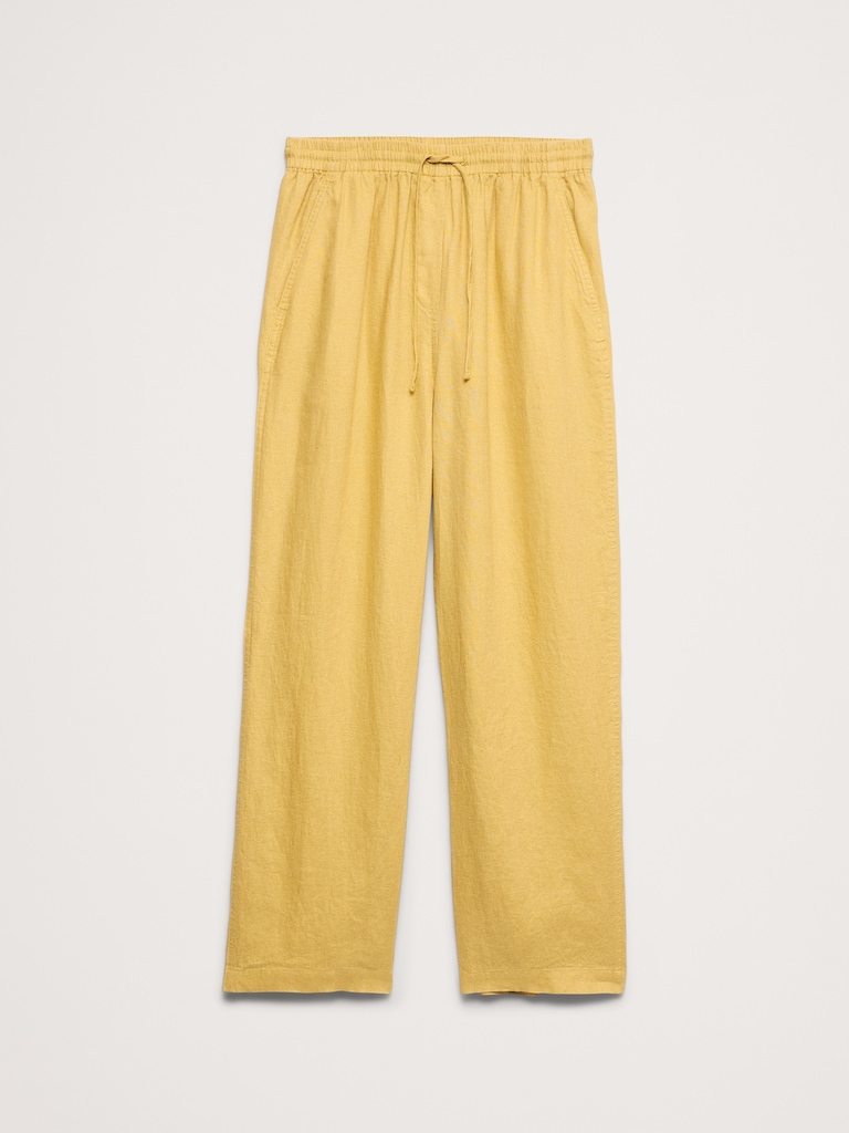 The Getaway Straight-Leg Pull-On Pant in Linen