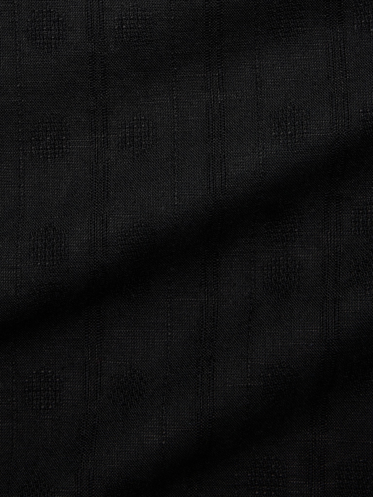 Relaxed-Fit Cotton-Linen Banded-Collar Shirt