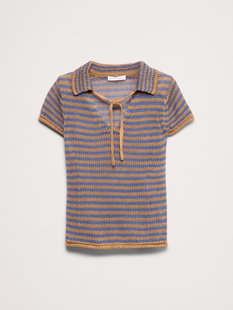 Heirloom Linen Tie-Neck Polo