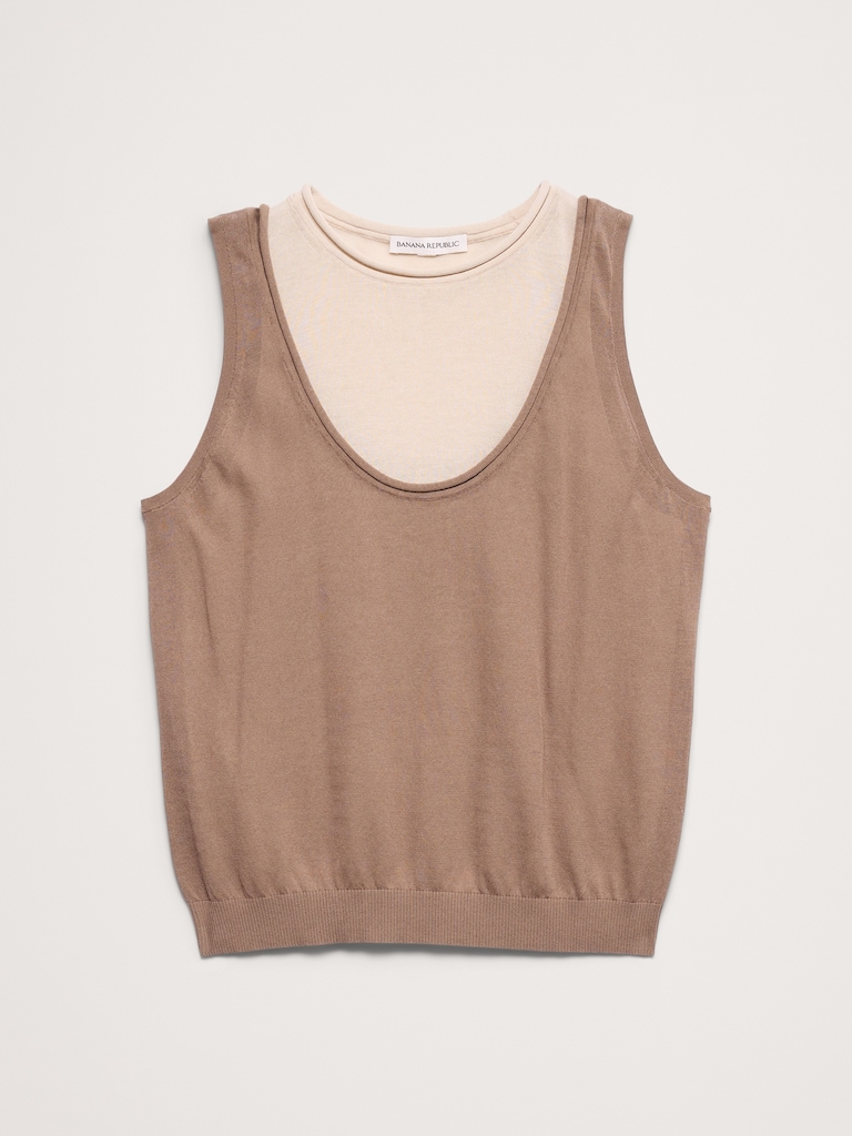 Sheer Ultra-Fine Cotton Layered Tank