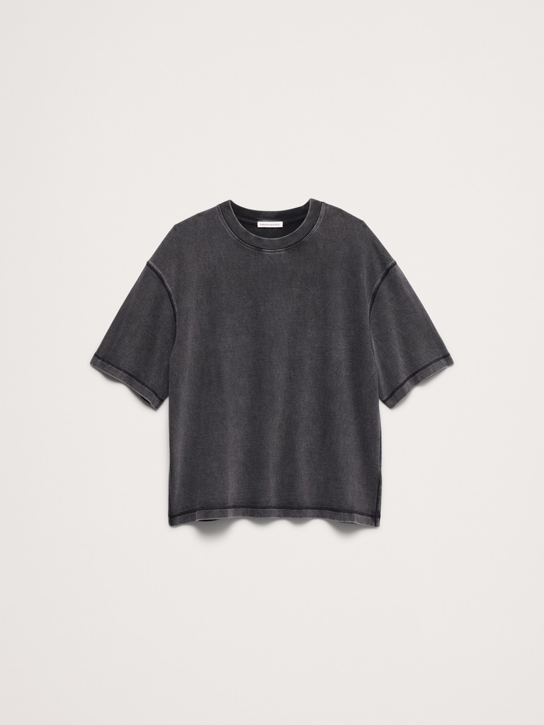 Sueded Cotton Boxy Tee