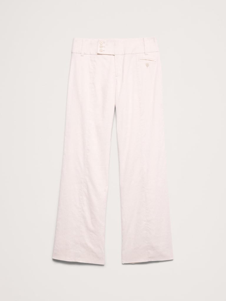Low-Rise Wide-Leg Stretch Linen-Viscose Pant