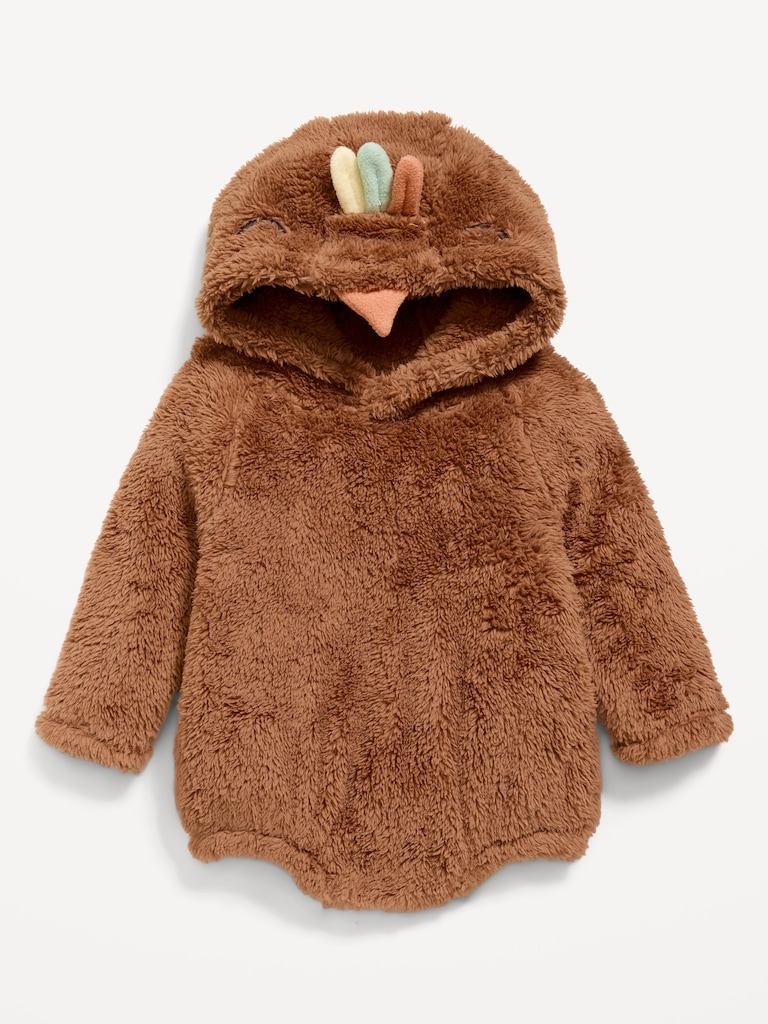 Long-Sleeve Critter Fleece Hooded One-Piece Romper for Baby