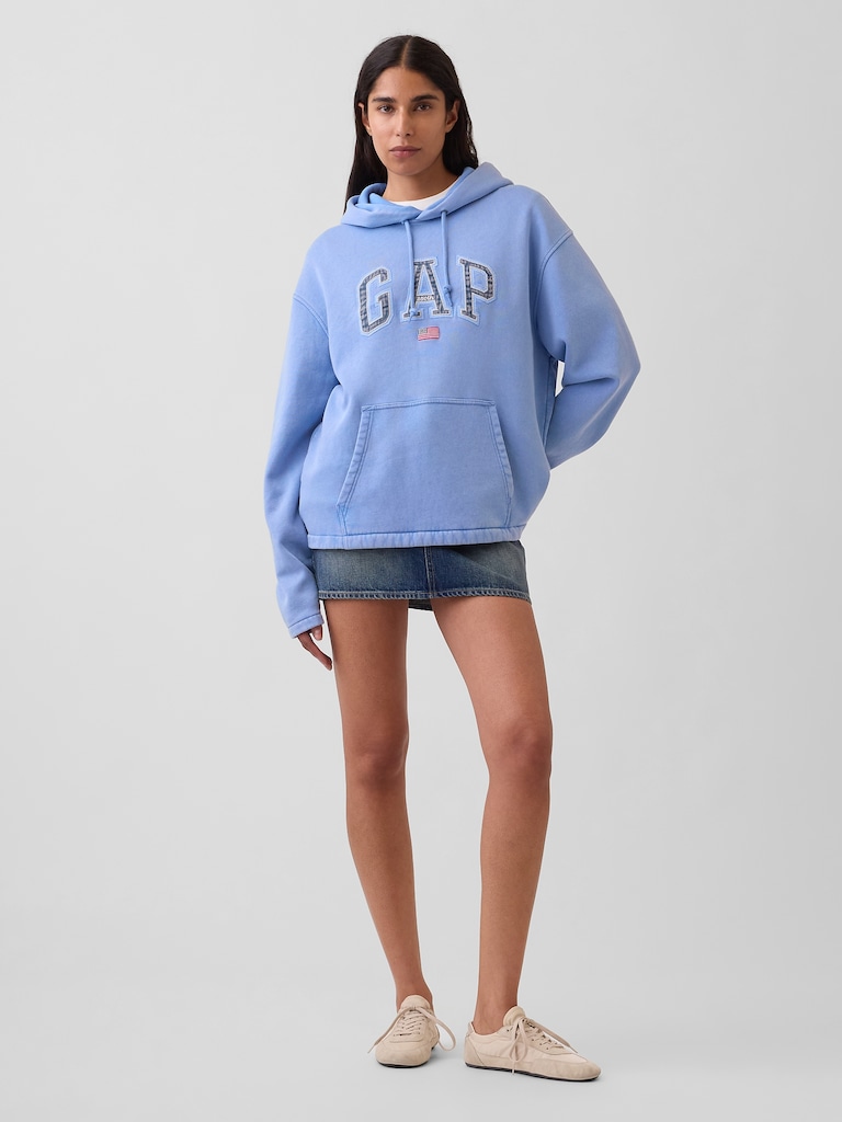 VintageSoft Oversized Americana Logo Hoodie