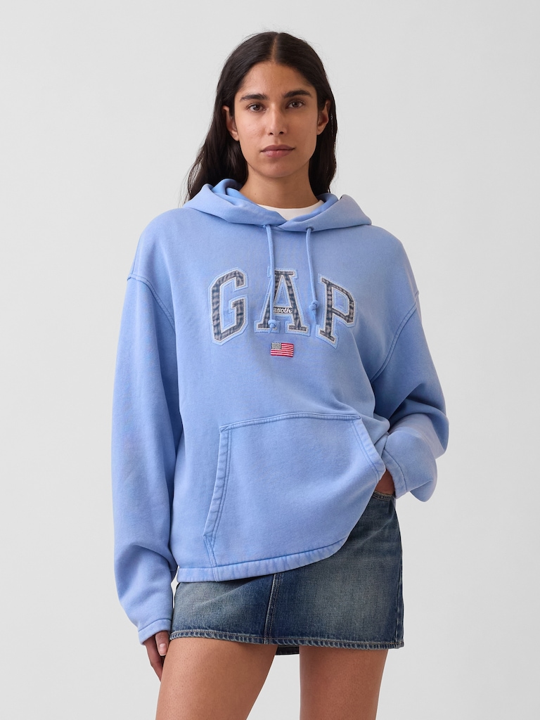 VintageSoft Oversized Americana Logo Hoodie