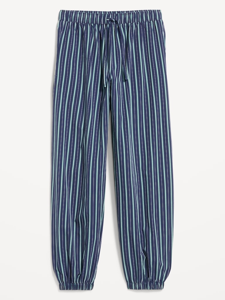 Cinched Poplin Balloon Pants