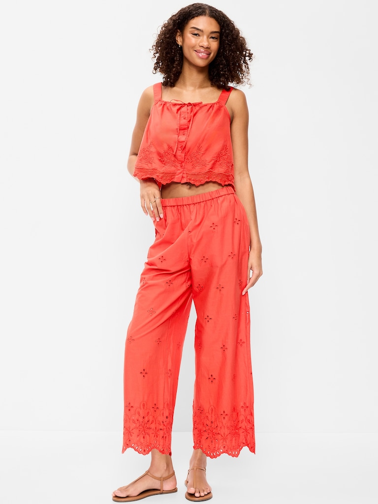 High-Waisted Cut Out Wide-Leg Pant