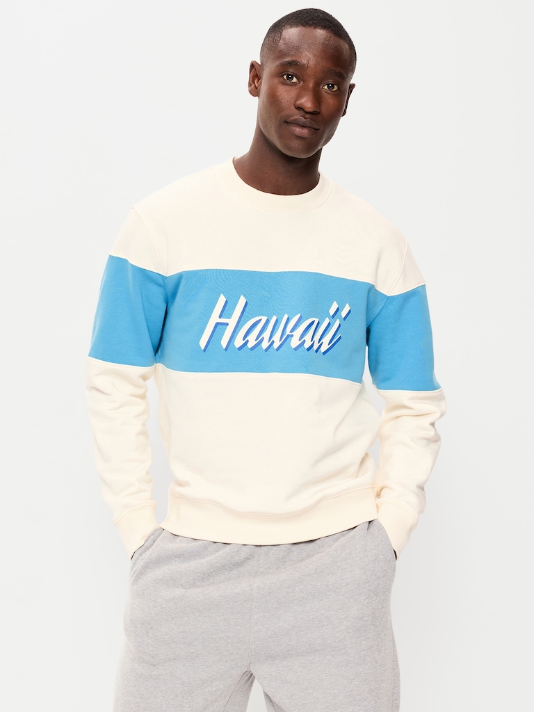 Loose Color-Block Crew-Neck Sweatshirt