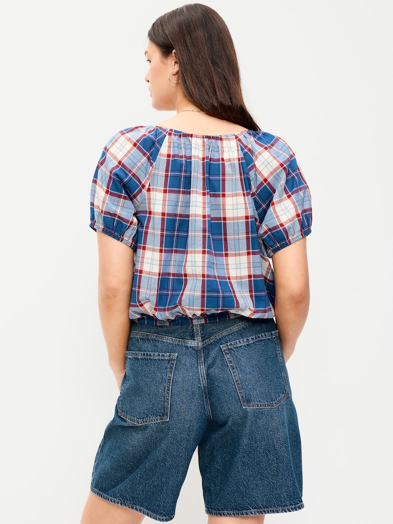 Short-Sleeve Bubble Top