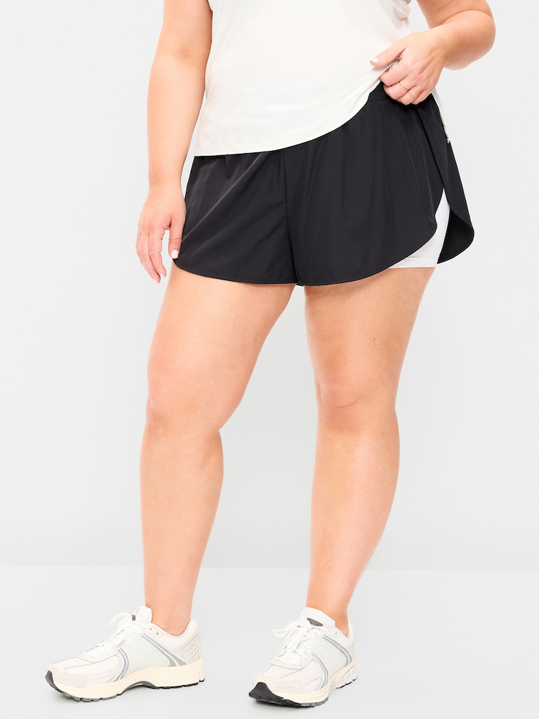 High-Waisted StretchTech 2-In-1 Run Shorts