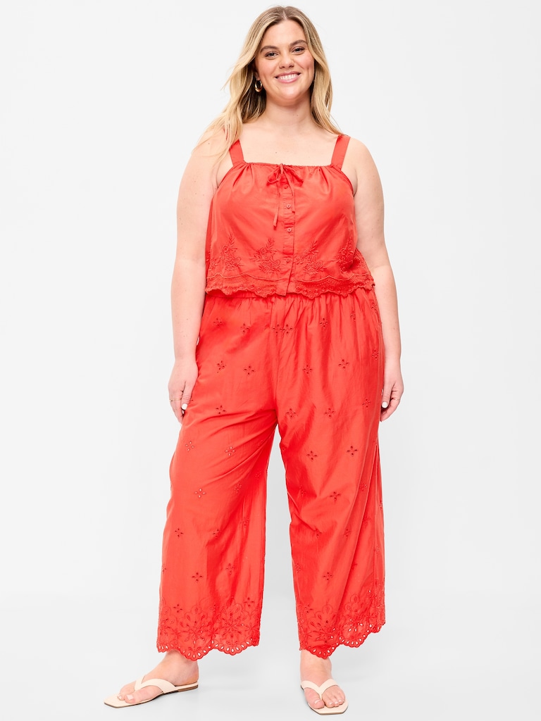 High-Waisted Cut Out Wide-Leg Pant