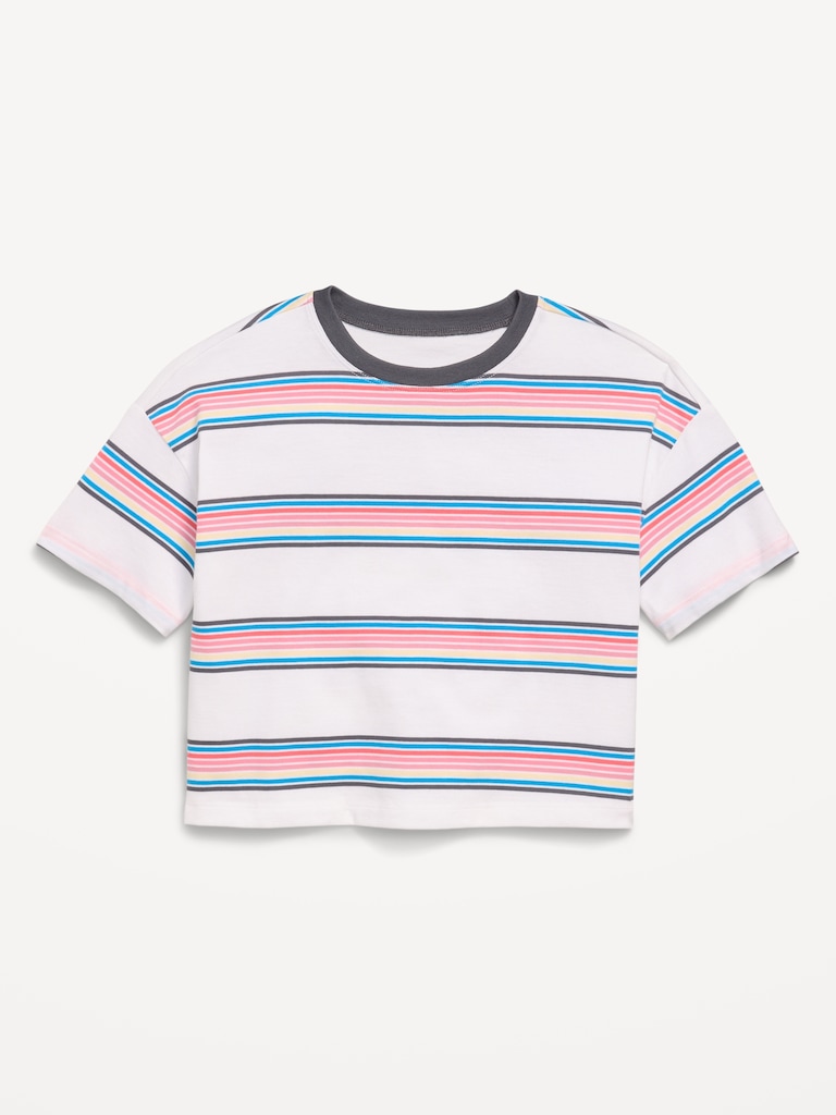 T-shirt court surdimensionné à manches courtes pour fille