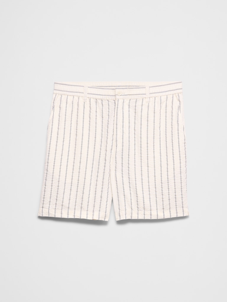 7" Seersucker Elastic-Waist Short