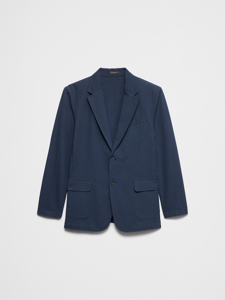 Slim-Fit Preppy Ease Seersucker Suit Jacket