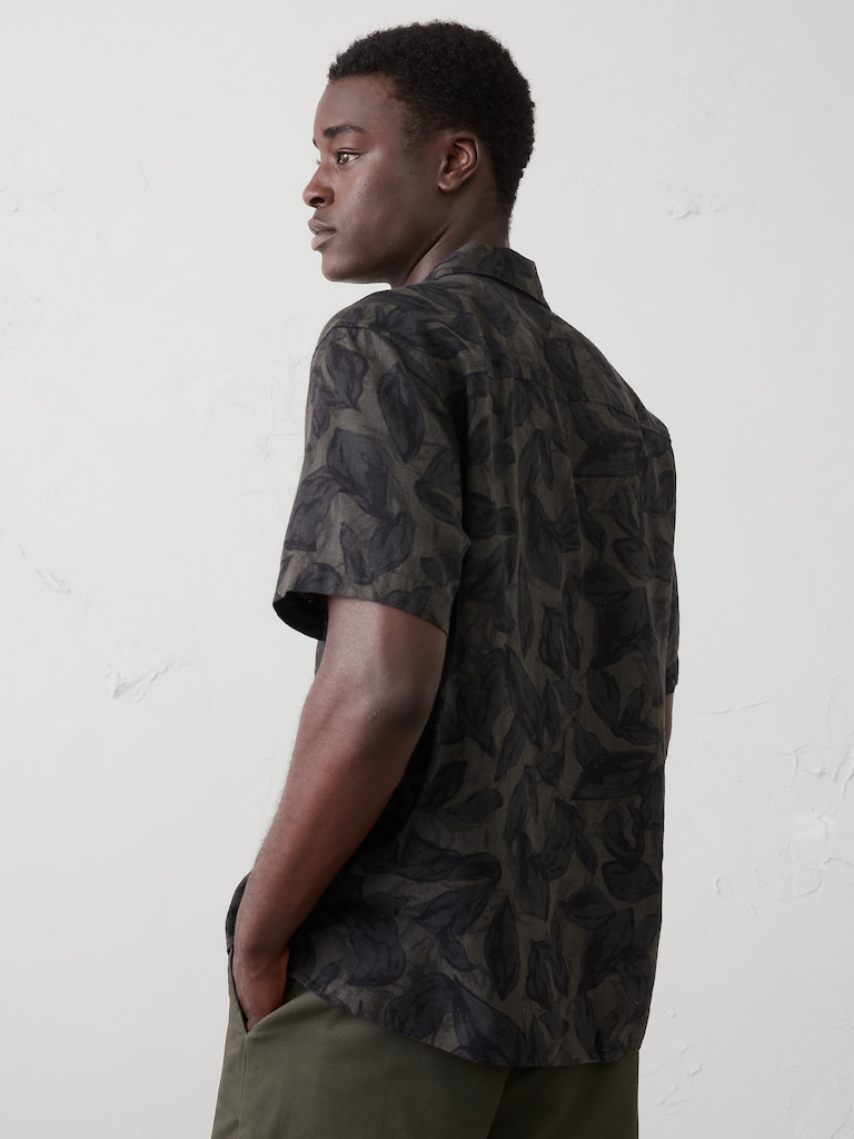 Standard-Fit Linen-Blend Resort Shirt