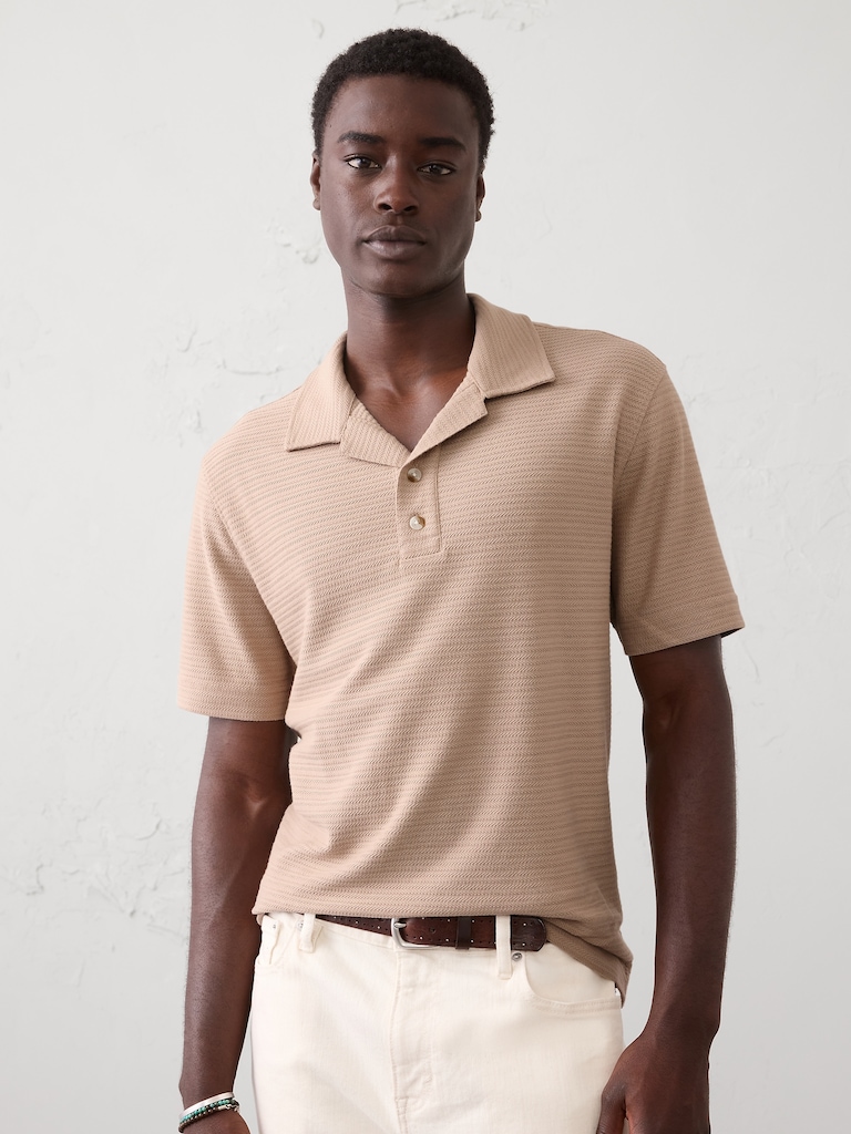 Standard-Fit Textured Polo