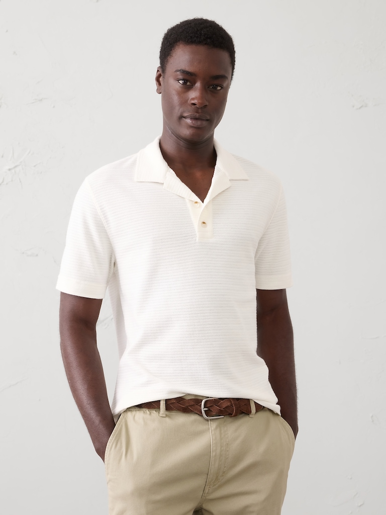 Standard-Fit Textured Polo