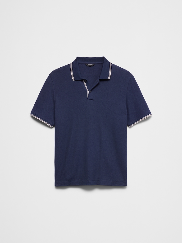Standard-Fit Textured Tipped Polo