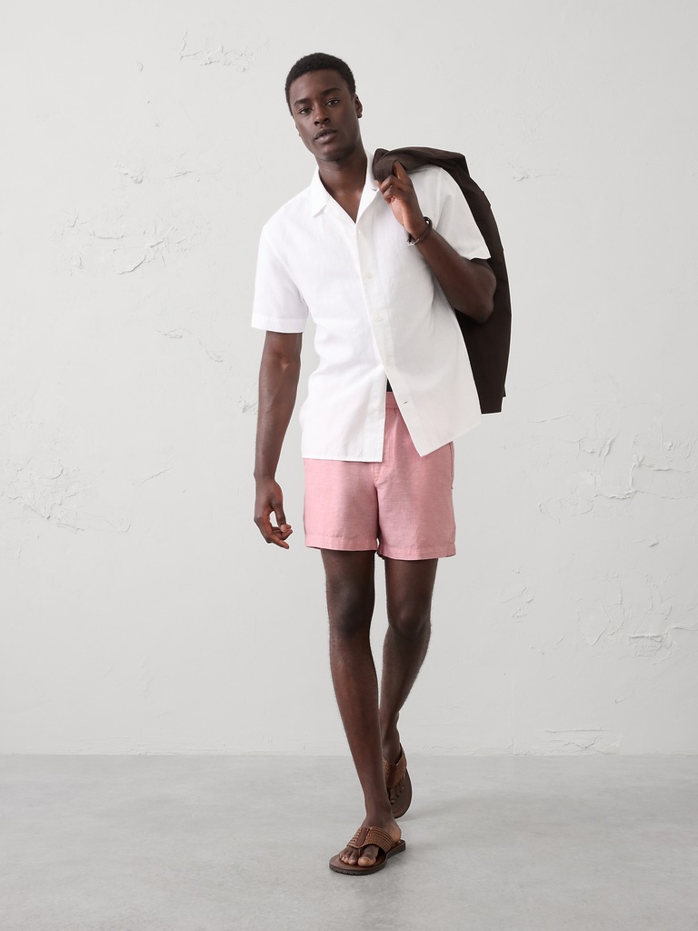 Slim-Fit 5" Linen-Blend Short