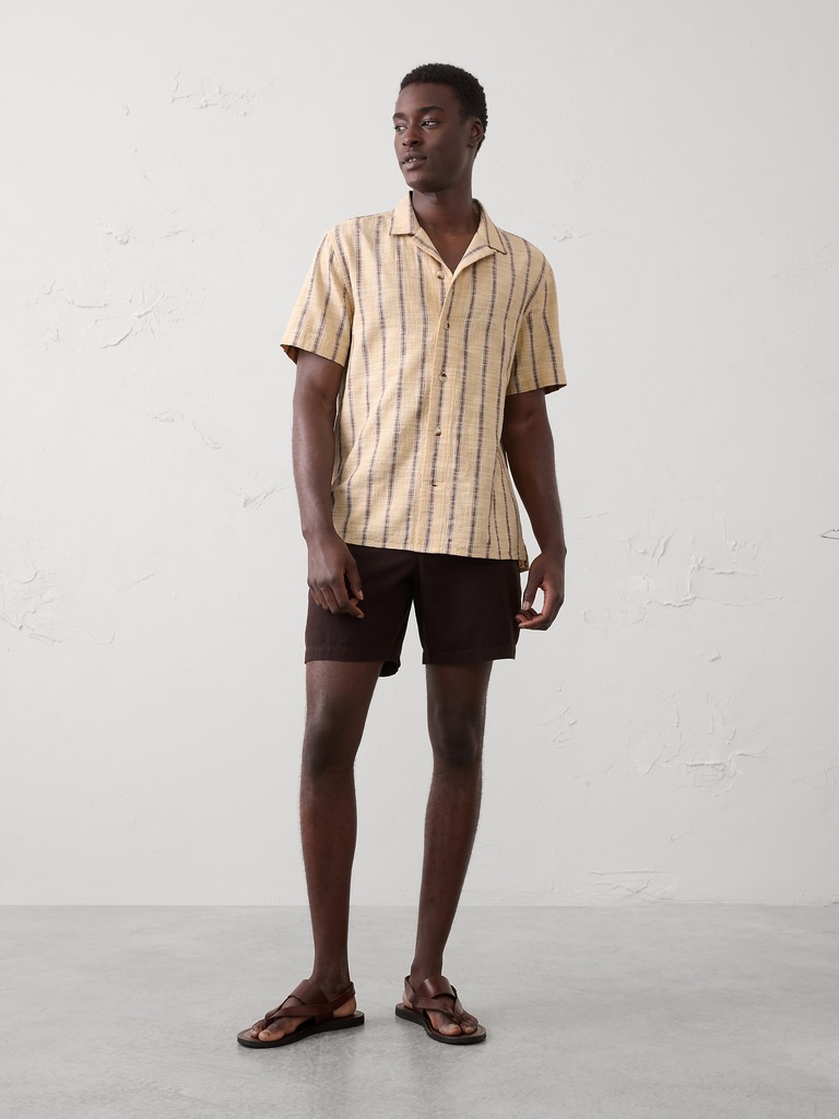 Standard-Fit Textured Resort Shirt