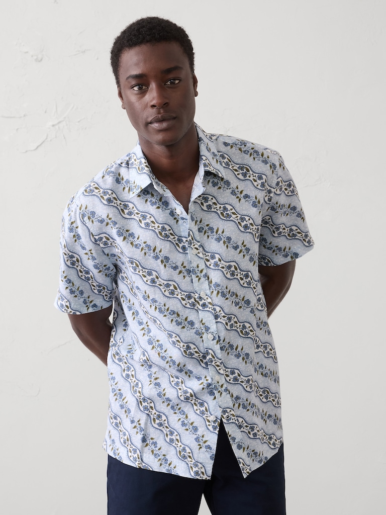 Standard-Fit Linen-Blend Shirt