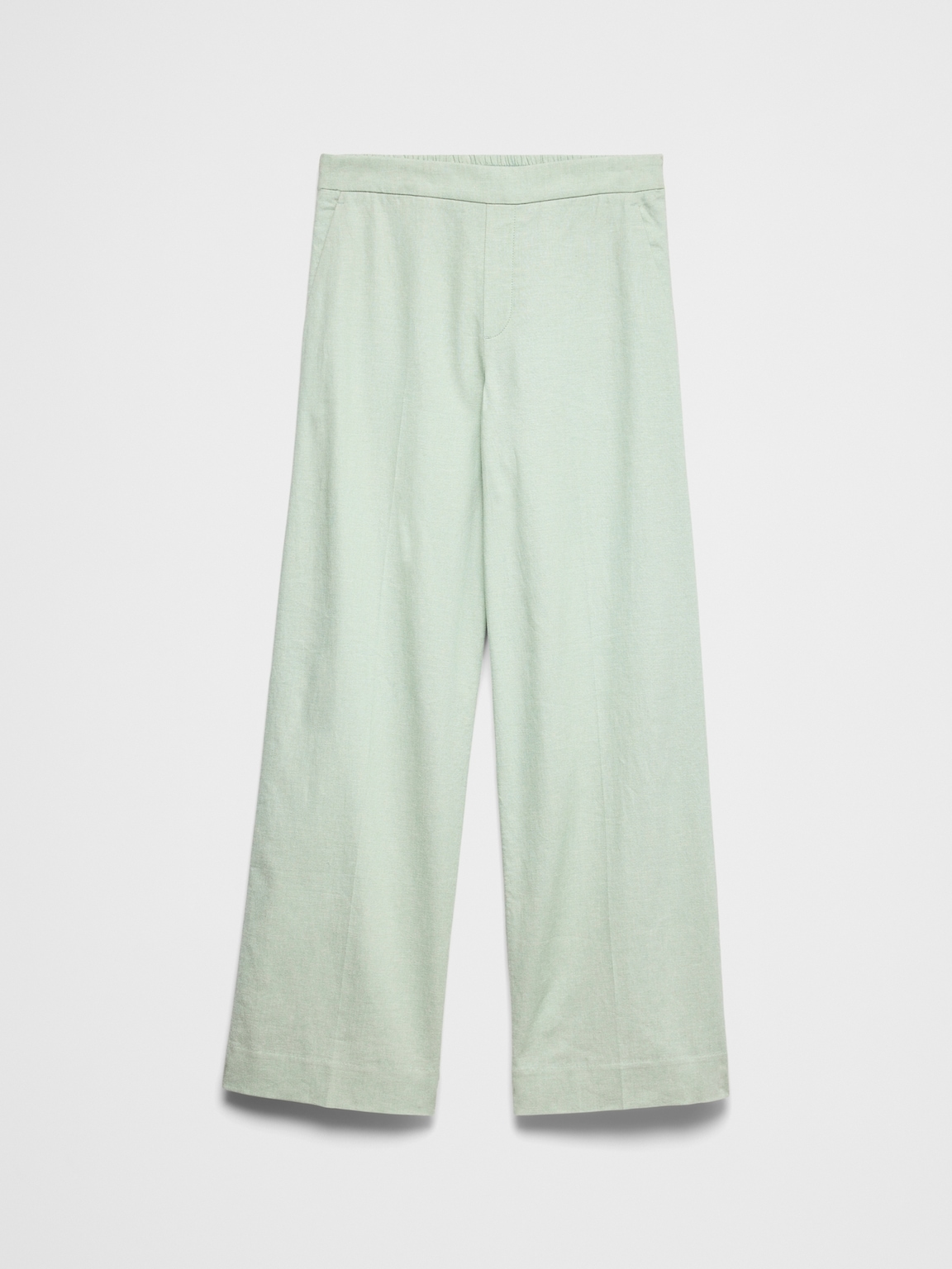 Wide-Leg High-Rise Linen-Blend Pant