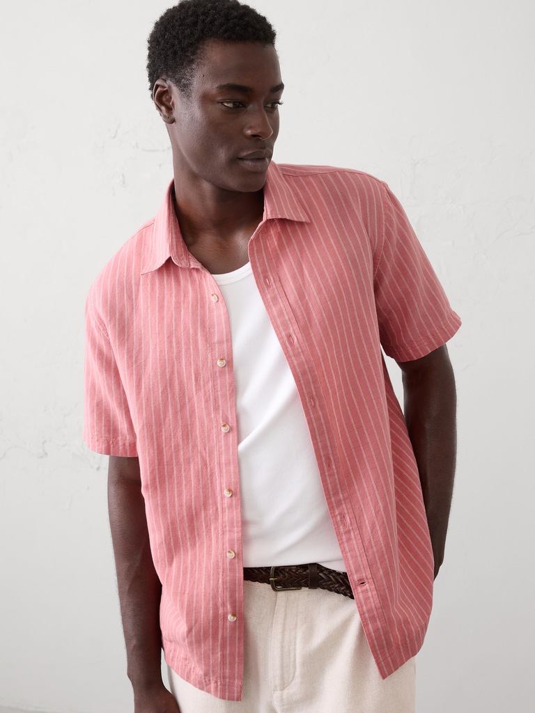 Standard-Fit Linen-Blend Shirt