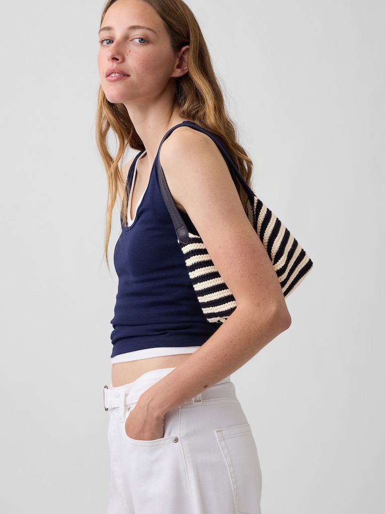 Crochet Stripe Mini Bag