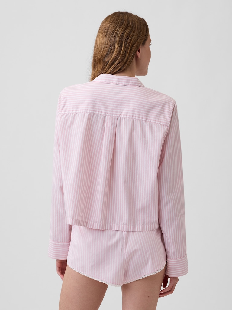 Poplin Oversized Crop PJ Shirt