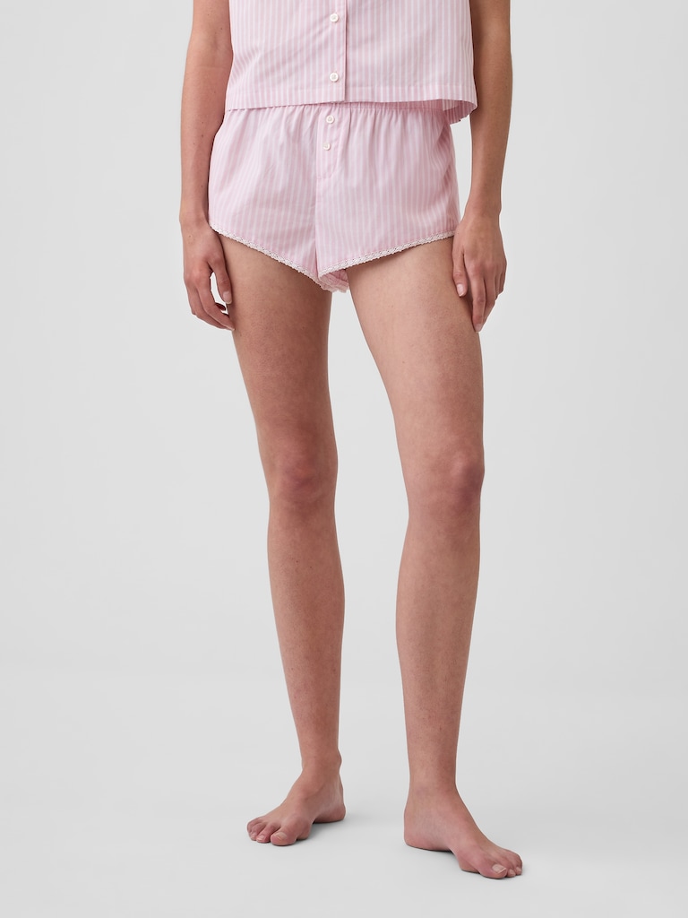 Poplin Stripe Bloomer PJ Shorts
