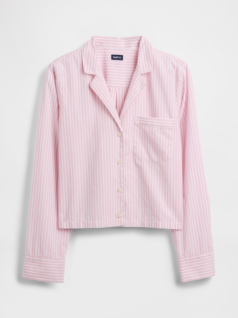 Poplin Oversized Crop PJ Shirt