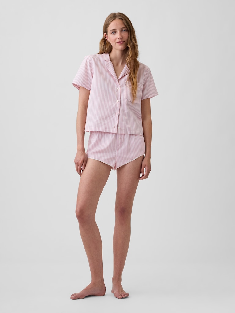 Poplin Stripe Bloomer PJ Shorts