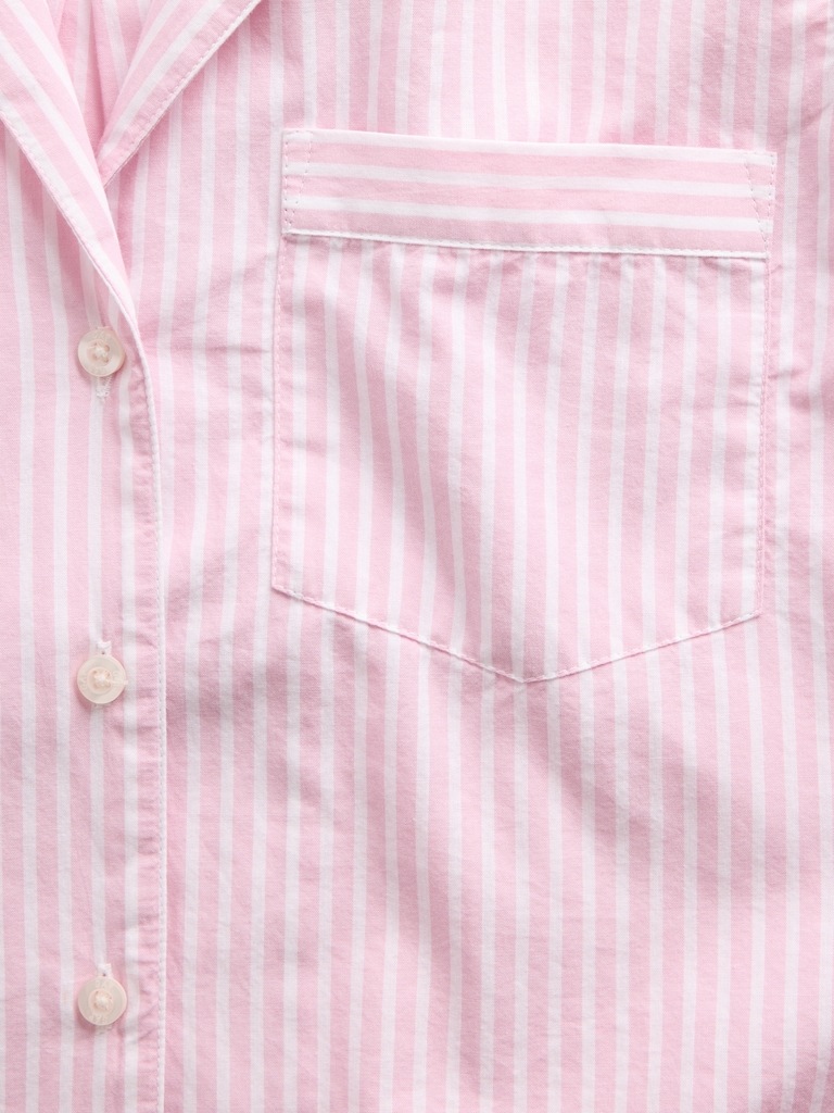 Poplin Oversized Crop PJ Shirt