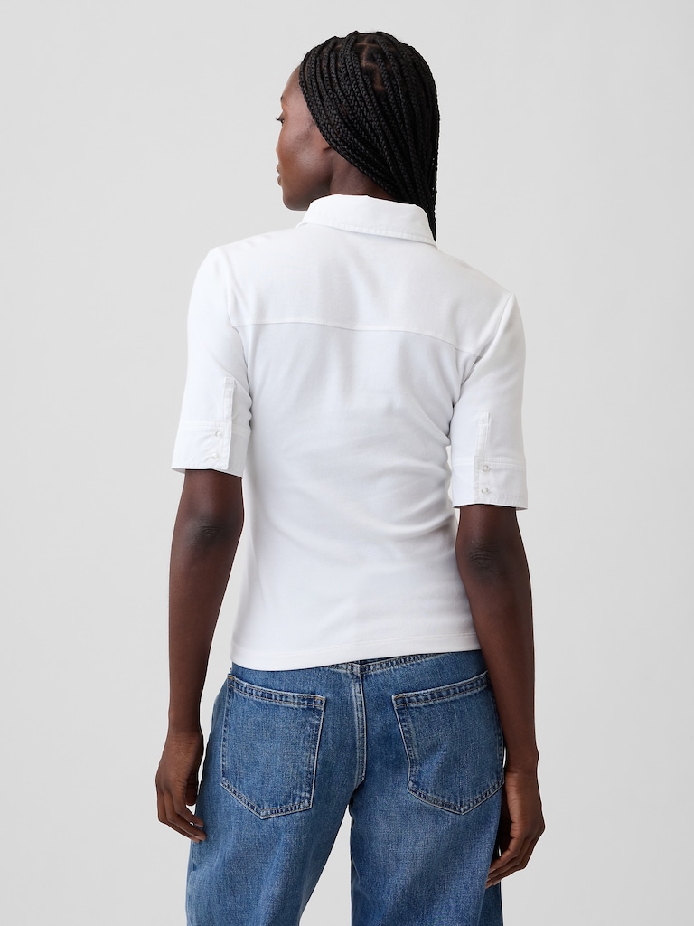 Modern Elbow-Sleeve Utility T-Shirt