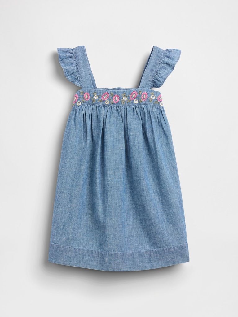 Baby & Toddler Embroidered Denim Dress