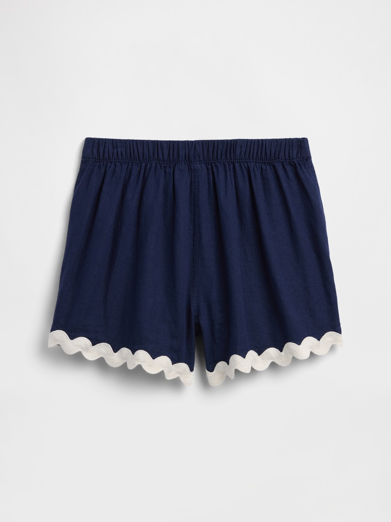 Kids Pull-On Linen-Blend Skort