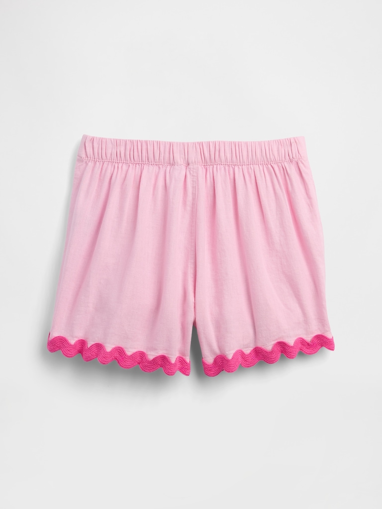 Kids Pull-On Linen-Blend Skort