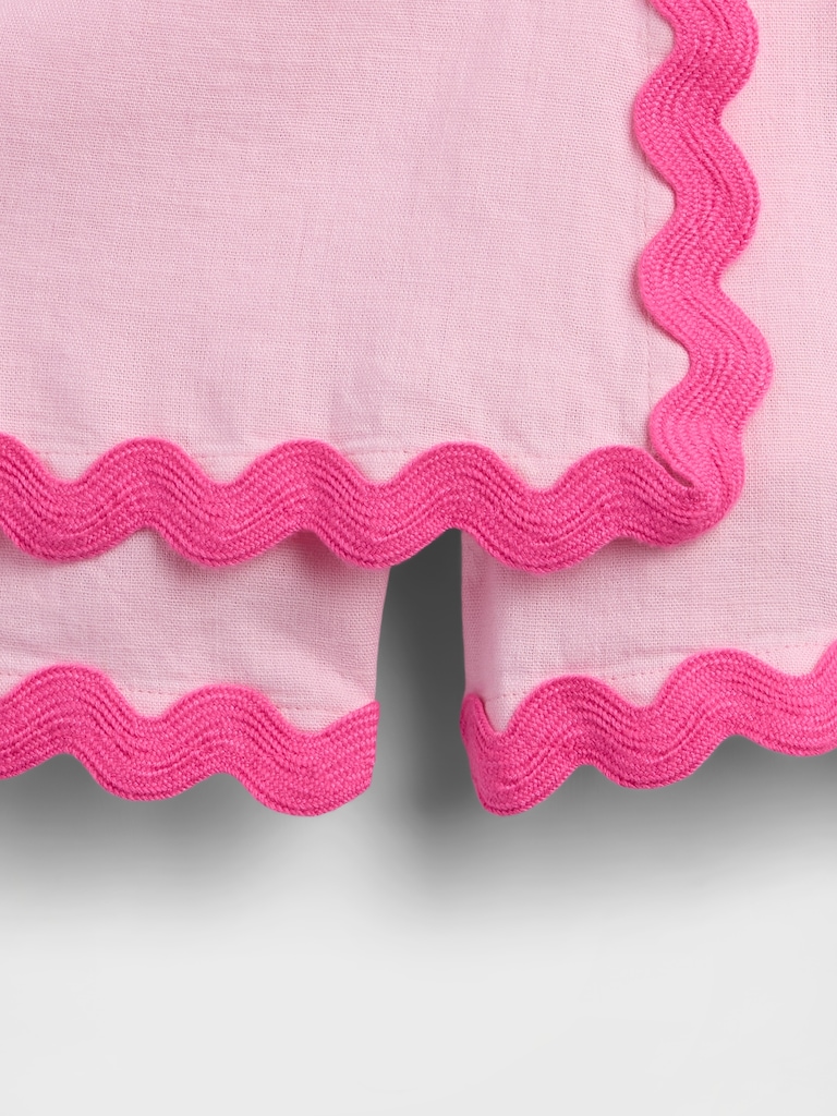 Kids Pull-On Linen-Blend Skort