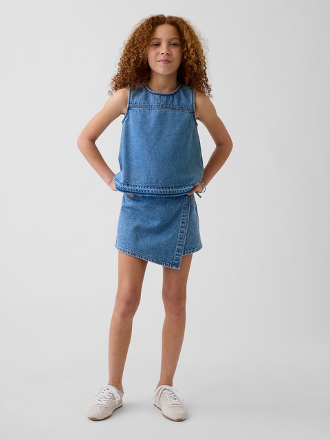 white christmas dresses Kids Denim Pinafore Dress — GAP (International) main image 1