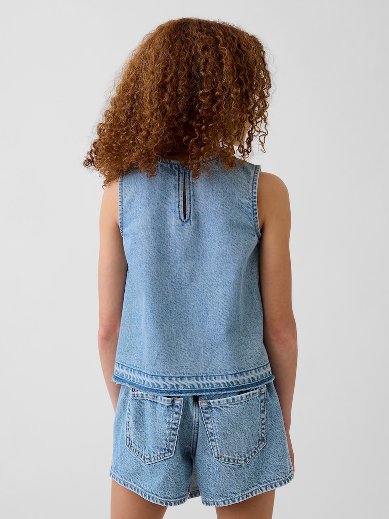 Kids Denim Shell Tank Top