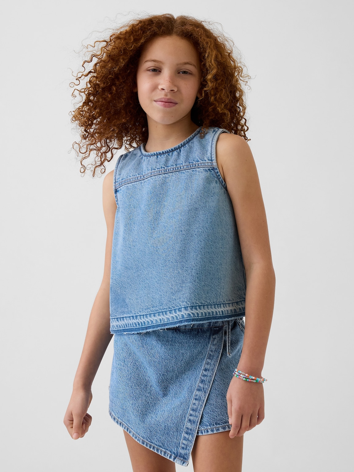 Kids Denim Shell Tank Top