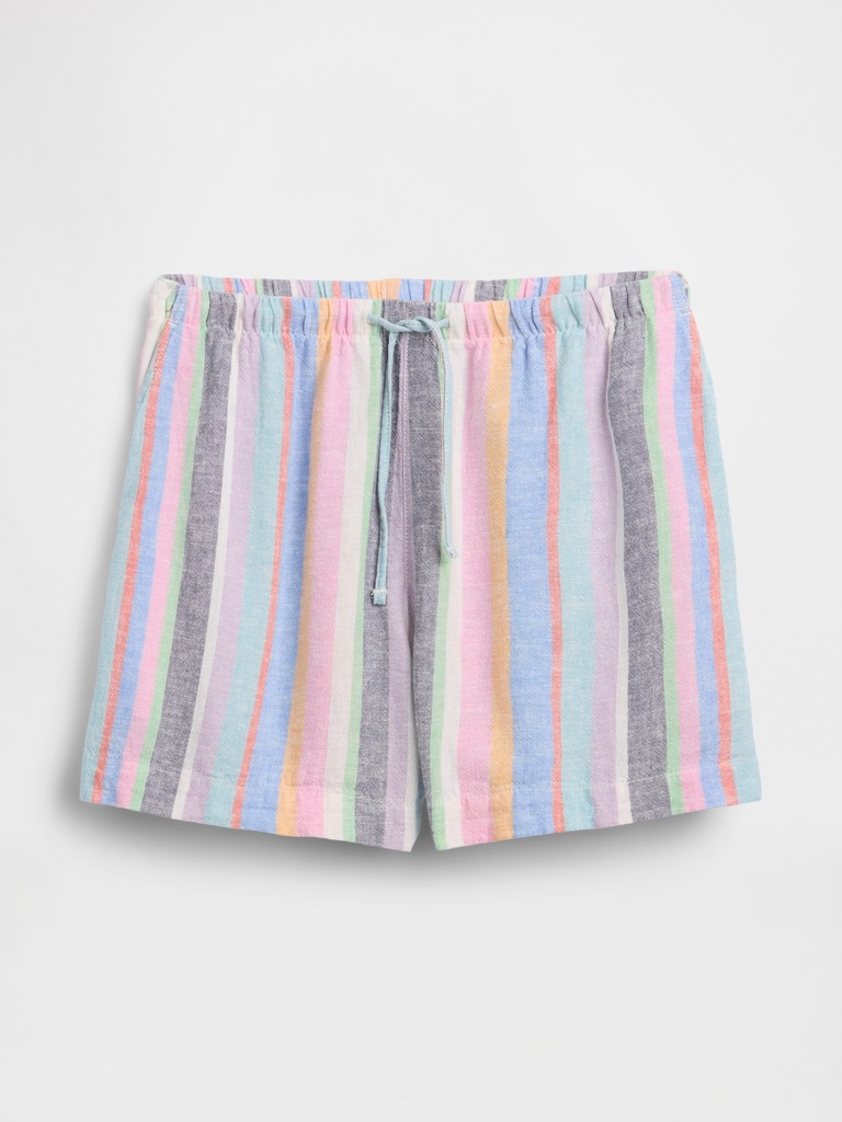 4" Pull-On Linen-Blend Shorts